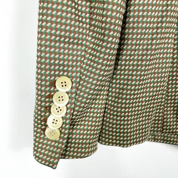 Veronica Beard Zeni Blazer Green Brown Jacket One-Button Long Sleeve Sz 2 - Picture 12 of 14